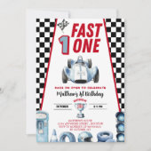 Fast One 1st birthday Boy Racing Car Invitation (Devant)