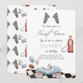 Fast One 1st Birthday Invitation Kaart (Voorkant / Achterkant)