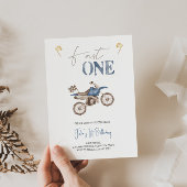 Fast ONE Blue Dirt Vélo Anniversaire Invitation