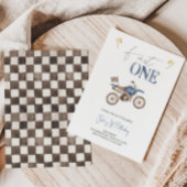 Fast ONE Blue Dirt Vélo Anniversaire Invitation