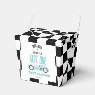 Fast One Blue Race Car 1e verjaardagsfeestje Bedankdoosjes