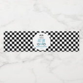 Fast One Blue Race Car 1e verjaardagsfeestje Waterfles Etiket (Enkel label)