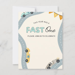 Fast One eerste verjaardagsuitnodiging kinder 1e Feestdagenkaart