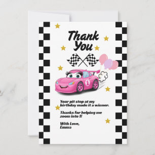 Fast One Girl's First Birthday Bedankt Race Car