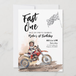 Fast One Little Racer 1er anniversaire Invitation 