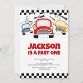 Fast One Modern Interactive Boy 1st Birthday Kaart (Voorkant)