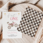 Fast ONE Pink Dirt Vélo Anniversaire Invitation