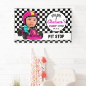 Fast ONE | Pink Race Car Driver Pit Stop Birthday Spandoek (Insitu)