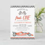 Fast One Race Car 1er Anniversaire Invitation Voit (Debout devant)
