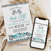 Fast One Race Car 1er Anniversaire Invitation Voit
