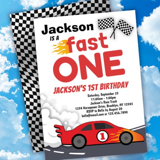 Fast ONE Race Car 1er Invitation anniversaire