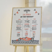 Fast One Race Car Anniversaire Fête Poster de la F
