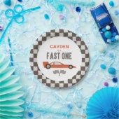 Fast One Race Car Birthday Paper-Borden Papieren Bordje (Feest)