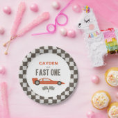 Fast One Race Car Birthday Paper-Borden Papieren Bordje (Feest)