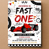 Fast One Race Car Boy 1er Invitation anniversaire