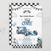 Fast One Race Car Boy 1st Birthday Invitation (Devant / Derrière)