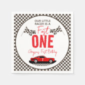 Fast One Race Car Boy 1st Birthday Party Servet (Voorkant)