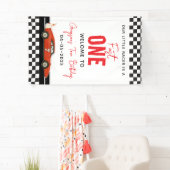 Fast One Race Car Boy 2e verjaardag Spandoek (Insitu)