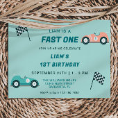 Fast One Race Car First Birthday Invitation