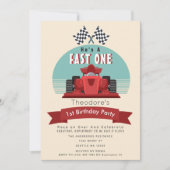 Fast One Racecar Invitation pour enfants 1er anniv (Devant)