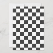 Fast One Racing First Birthday Invitation - White Kaart (Achterkant)