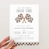 Fast ONE Racing Flags 1e verjaardagsfeestje uitnod Kaart