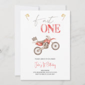 Fast ONE Red Dirt Vélo Anniversaire Invitation (Devant)