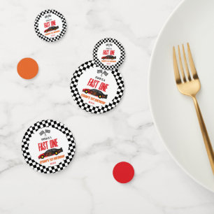 Fast One Red Flame Race Auto 1e Verjaardagsfeest Confetti