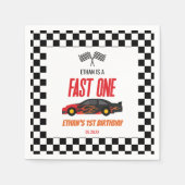 Fast One Red Flame Race Auto 1e Verjaardagsfeest Servet (Voorkant)