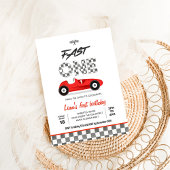 Fast ONE Red Race Car 1e verjaardag Kaart