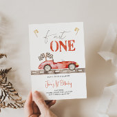 Fast ONE Retro Race Car Invitation Anniversaire