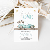 Fast ONE Retro Race Car Invitation Anniversaire