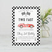Fast Racing Car 2nd birthday Kaart (Staand voorkant)