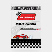 Fast retro voiture rouge piste de course garçon an (Recto)