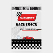 Fast retro voiture rouge piste de course garçon an (Recto)