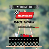 Fast retro voiture rouge piste de course garçon an (Neutre)