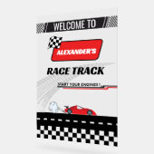 Fast retro voiture rouge piste de course garçon an (Angle)