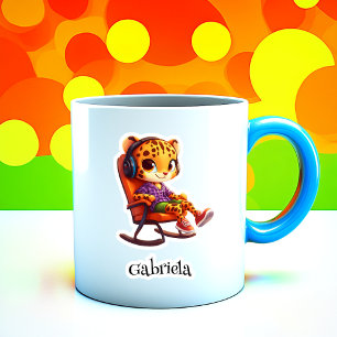 Fast Rocking Cheetah Gepersonaliseerde Vinyl Stick Sticker