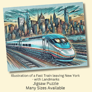Fast Train Leaving New York + bezienswaardigheden  Legpuzzel