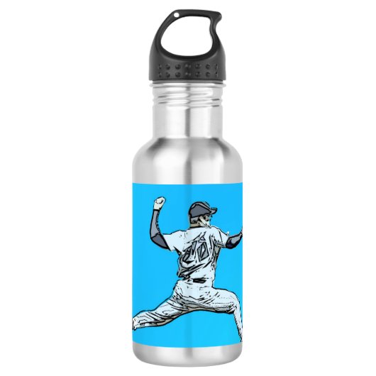 Fastball Baseball Pitcher Waterfles (Voorkant)