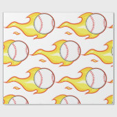 Fastball Flame Baseball Sports Cadeaupapier (Vlak)