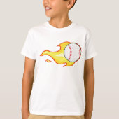 Fastball Flame Baseball Sports T-shirt (Voorkant)