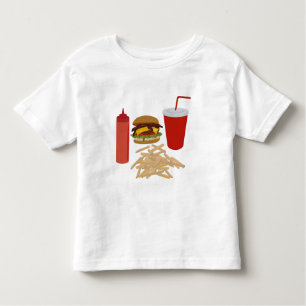 Fastfood Burger Fries illustratie Kinder Shirts
