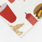 Fastfood Burger Fries Patroon Fleece Deken (Hoek)