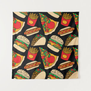 Fastfood Fiesta: patroonisolatie Wandkleed