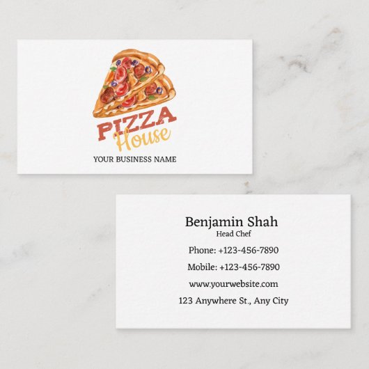 Fastfood Pizza logo Visitekaartje (Voorkant / Achterkant)