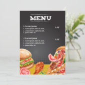 Fastfood restaurant eten menu (Staand voorkant)