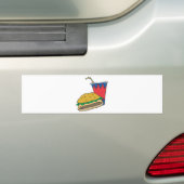 fastfoodburger en zachte drink bumpersticker (Op auto)