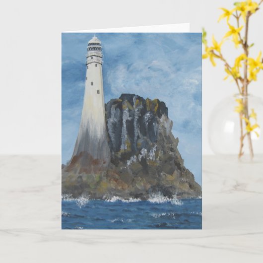 Fastnet Lighthouse, Carte de voeux vierge Irlande (Fleur jaune)