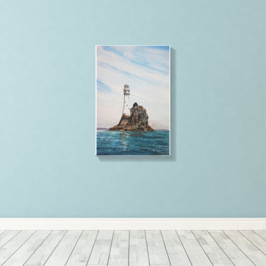 Fastnet Lighthouse, Cork, Ierland Canvas Afdruk (Insitu (Houten vloer))